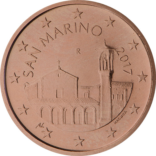 National back side of the 5-cent coin in circulation in San Marino, 2. series
