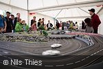 Carrera-Bahn am Tag der offenen Tür der Deutschen Bundesbank am Informationsstand des Zahlungsverkehrs