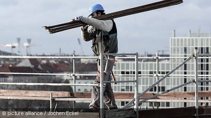 Worker on a scaffold