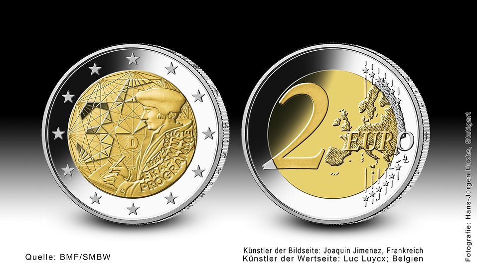ITALIA 2022 ERASMUS COINCARD FDC Moneta 2 euro commemorativa EUR 19,50